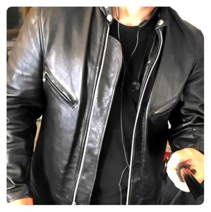 - Leather motorcycle jacket